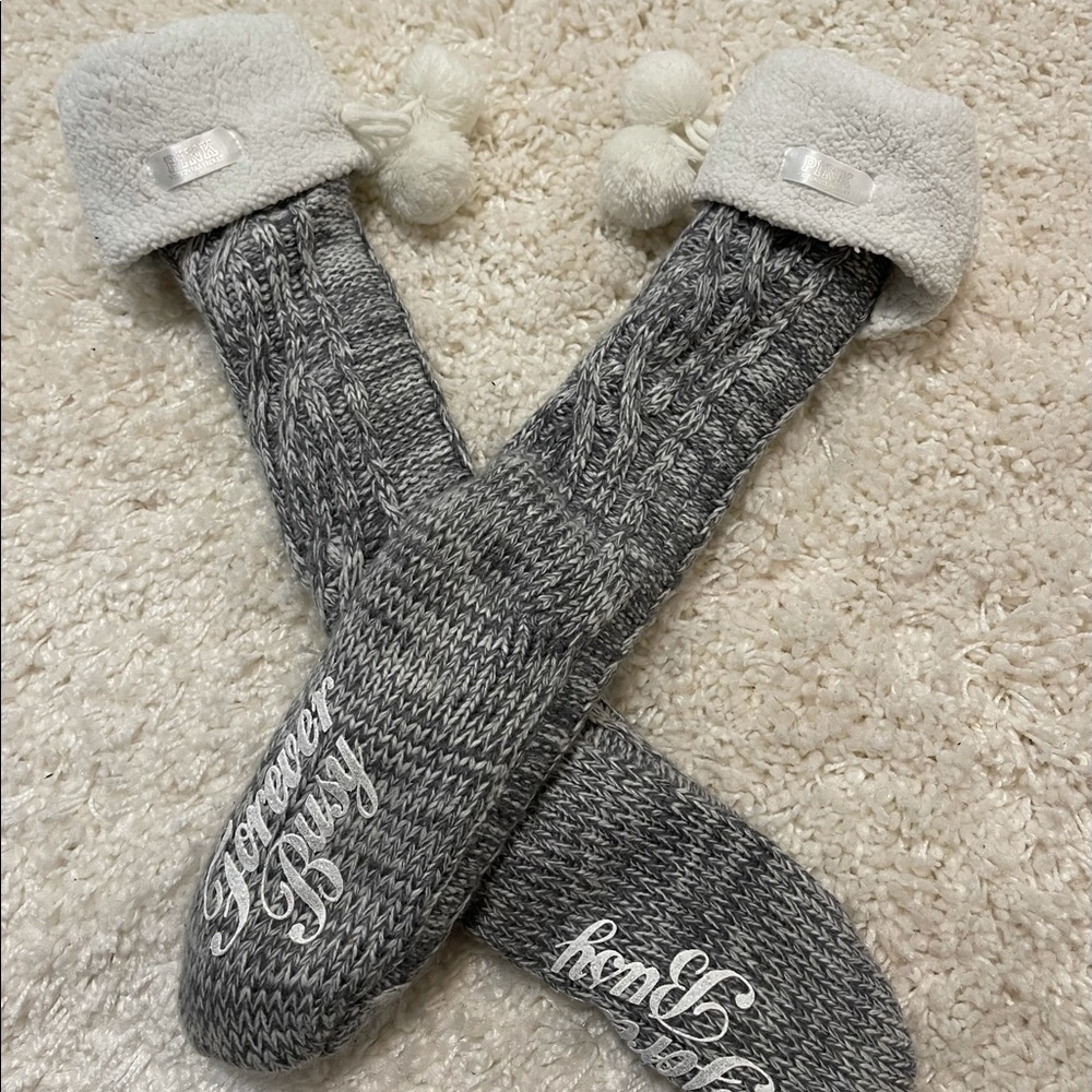 Victoria's Secret Pink Long Cozy Socks One Size, So Comfy!